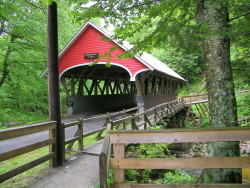Covered Bridge over the Pemigewasset River in Franconia Notch State Park, New Hampshire